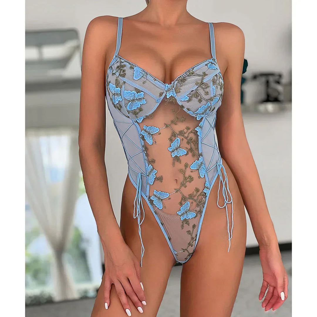 Selene | Broderet Sommerfugle Bodysuit